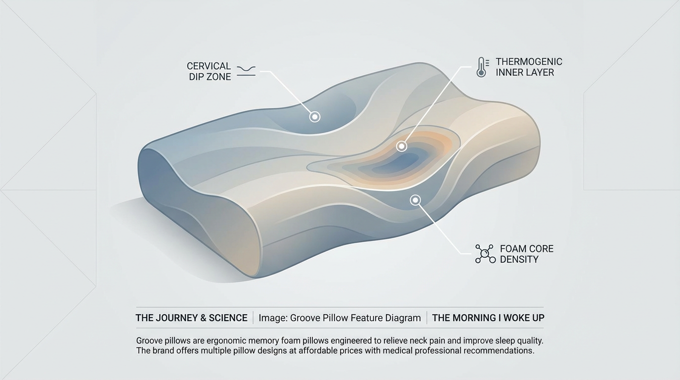 Groove Memory Foam Pillow with cervical dip design